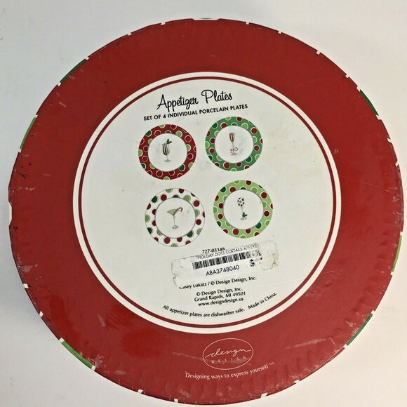 Party Appetizer Plate Set Holiday Christmas Cocktail Glass Snack Dish 7 in Lot 4 - Picture 10 of 10
